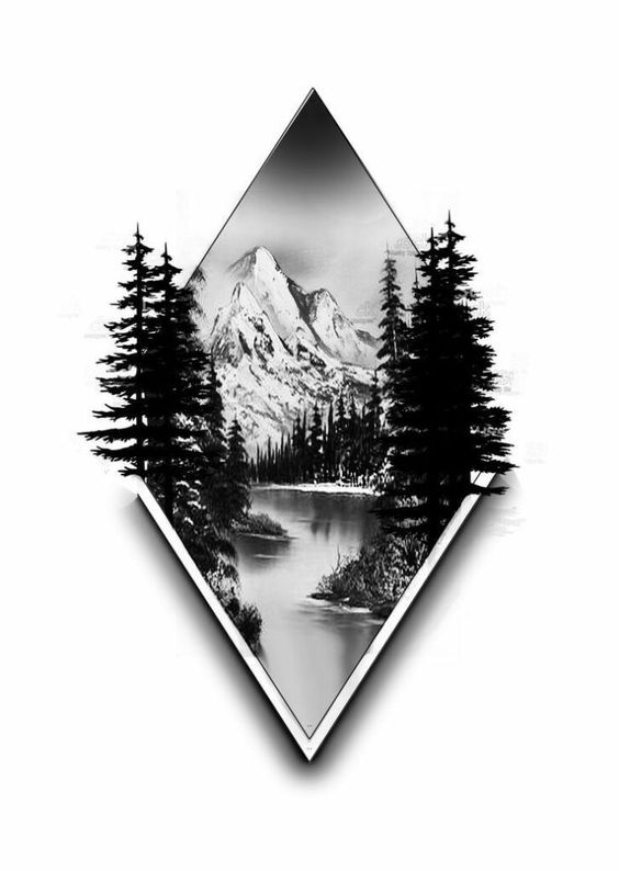 dağ ve orman dövme modeli 14