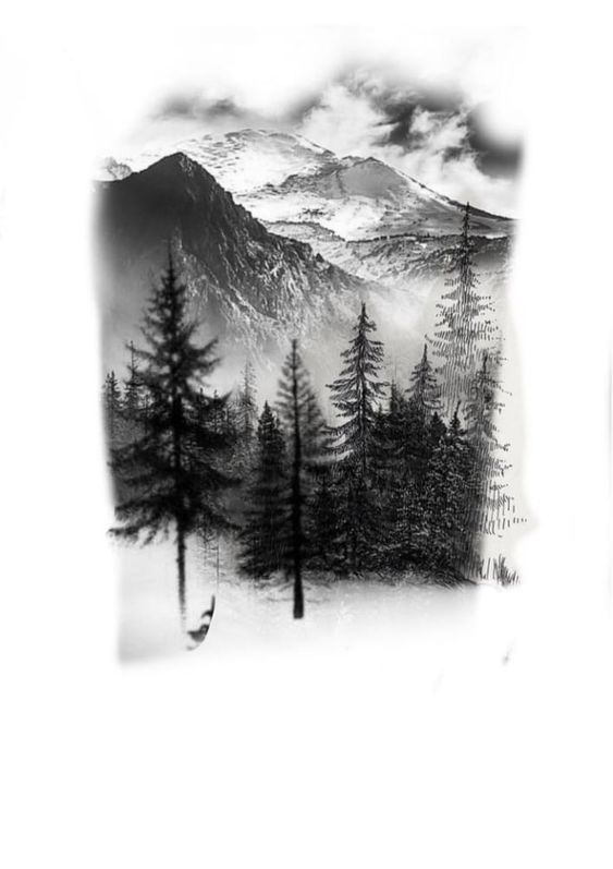 dağ ve orman dövme modeli 21